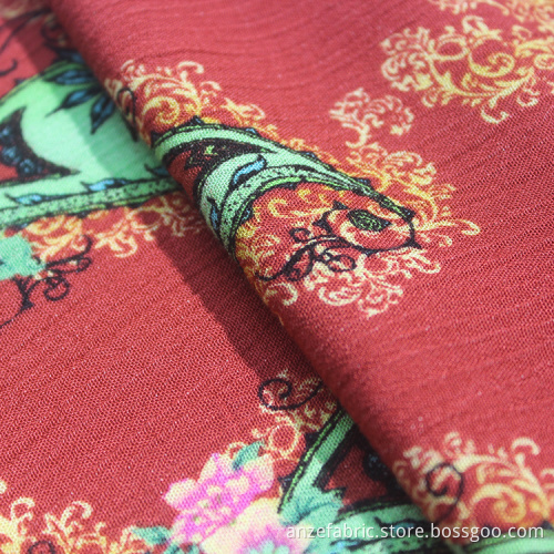 Tissu de gaze de rayonne de haute qualité avec impression numérique